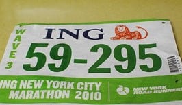 New York City Marathon Bib Showing Wave Start