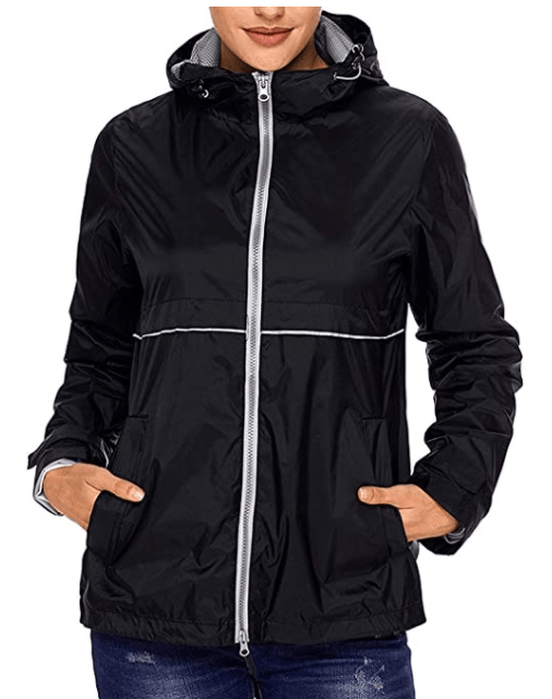 GEEK Lighting Women’s Waterproof Hooded Rain Jacket